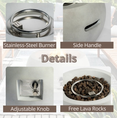 Outdoor Propane Fire Pit Table,Compact Streamlined Modern