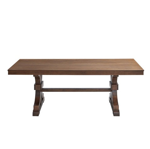78.74 Rectangular Rubber Wood Dining Table For 6-8 With Wooden Trestle