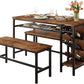 3-Piece Dining Table Set for 4, 47Inch Kitchen Table with 2 Benches,