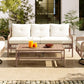 4 Pieces Patio Furniture Set with Swivel Chairs, Outdoor Wicker Sofas