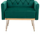 Velvet Armchair Single Sofa Modern Tufted Upholstered Side Reading