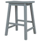 Farmhouse Rustic 2-piece Counter Height Wood Kitchen Dining Stools for