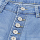 Sky Blue High Rise Distressed Bell Bottom Denims