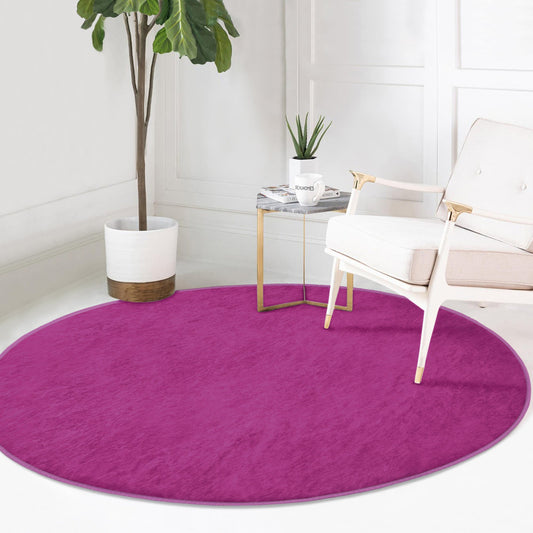 Purple Round Rug, Living Room Decoration Circle Carpet, Bedroom Floor