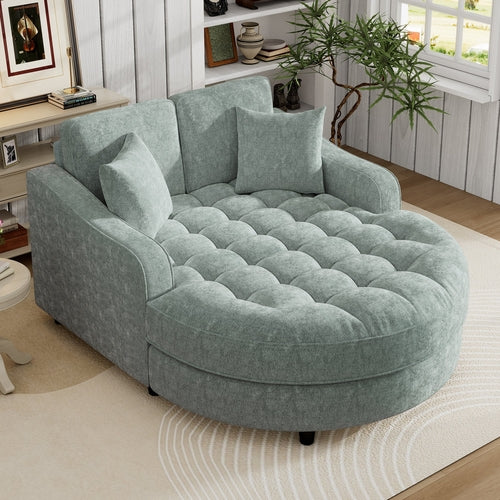 55' Modern Chaise Lounge Sofa Bed Upholstered Sofa Couch with Tufted