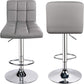 Leopard Print PU Leather Adjustable Swivel Bar Stool, Set of 2