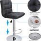 Set of 4 Adjustable Swivel Barstools, Modern PU Leather Kitchen
