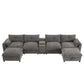 142'' Modular Sectional Sofa with Movable Storage Ottoman and