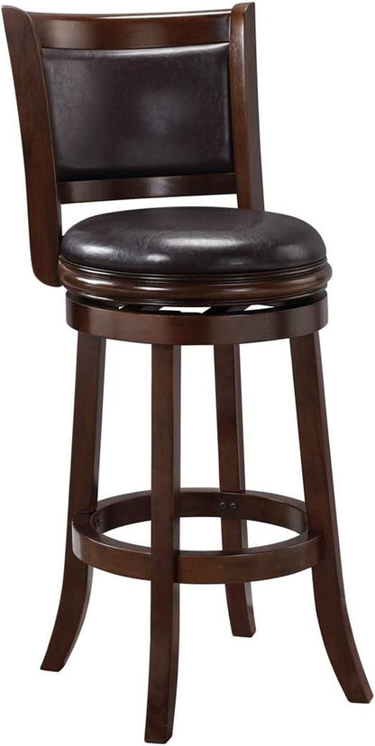Augusta Bar Height Swivel Stool, 29-Inch, Cappuccino with Dark Brown