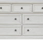 Robbinsdale Traditional 7 Drawer Dresser in Antique White