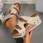 Ins Buckle Wedges Sandals Summer Fish Mouth Thick High Heel Slides