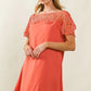 BiBi Crochet Lace Yoke Detailed Wrinkled Dress