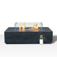 52 Inch Outdoor Concrete Propane Gas Rectangle Fire Pit Table In Dark