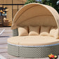 Patio Furniture Round Outdoor Sectional Sofa Set Rattan Daybed