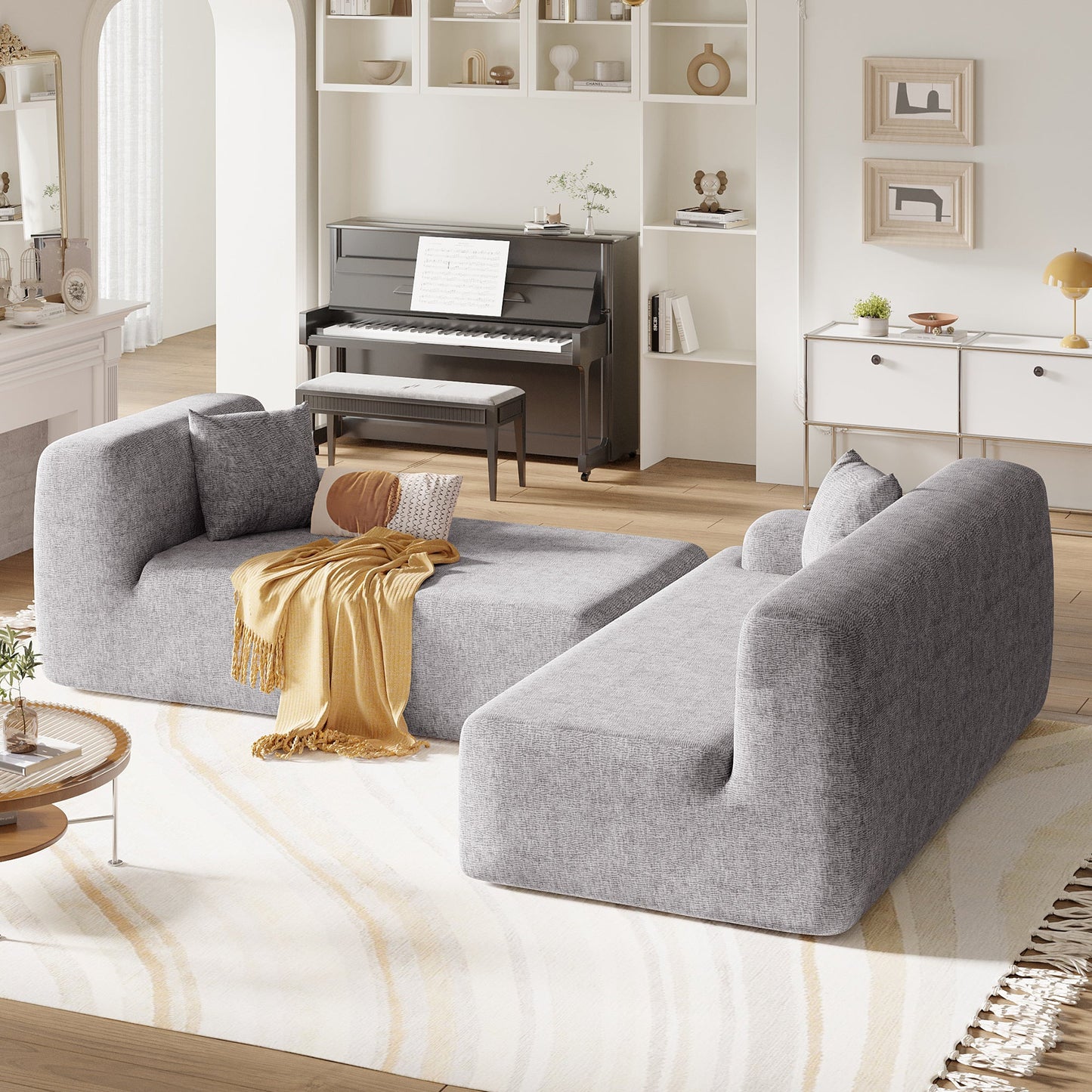 Modern Large L-Shape Modular Sectional Sofa for Living Room, Bedroom,