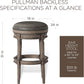 Pullman 31 Inch Tall Bar Height Upholstered Backless Barstool in