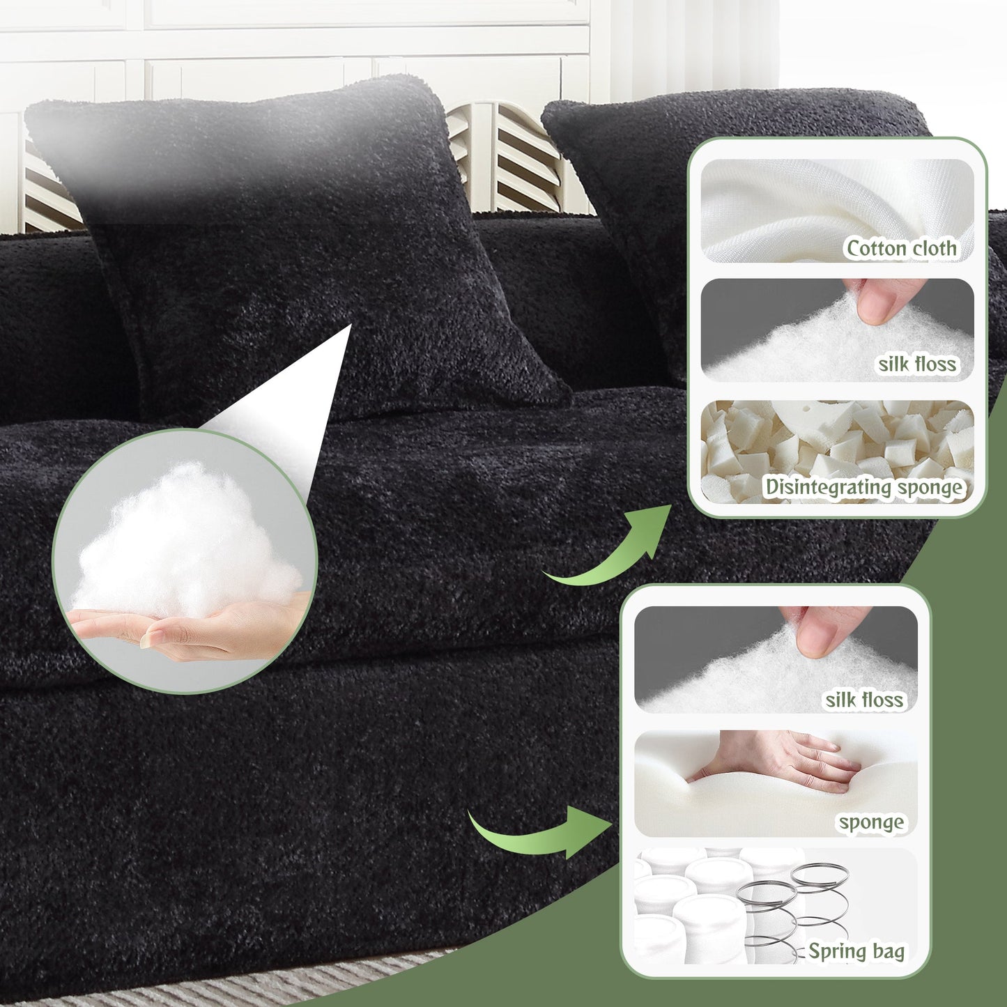 Boucle Sofa 3 Seater for Living Room Oversized Comfy Sofa unique