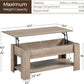Lift Top Coffee Table with Hidden Compartment and Storage Shelf,