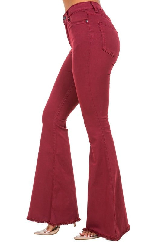 Bell Bottom Jean in Wine - Inseam 30\"