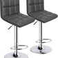 Bar Stools Set of 2, Armless Adjustable Swivel Barstools with Back,