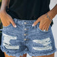 Gypsy Mid-rise Distressed Denim Shorts