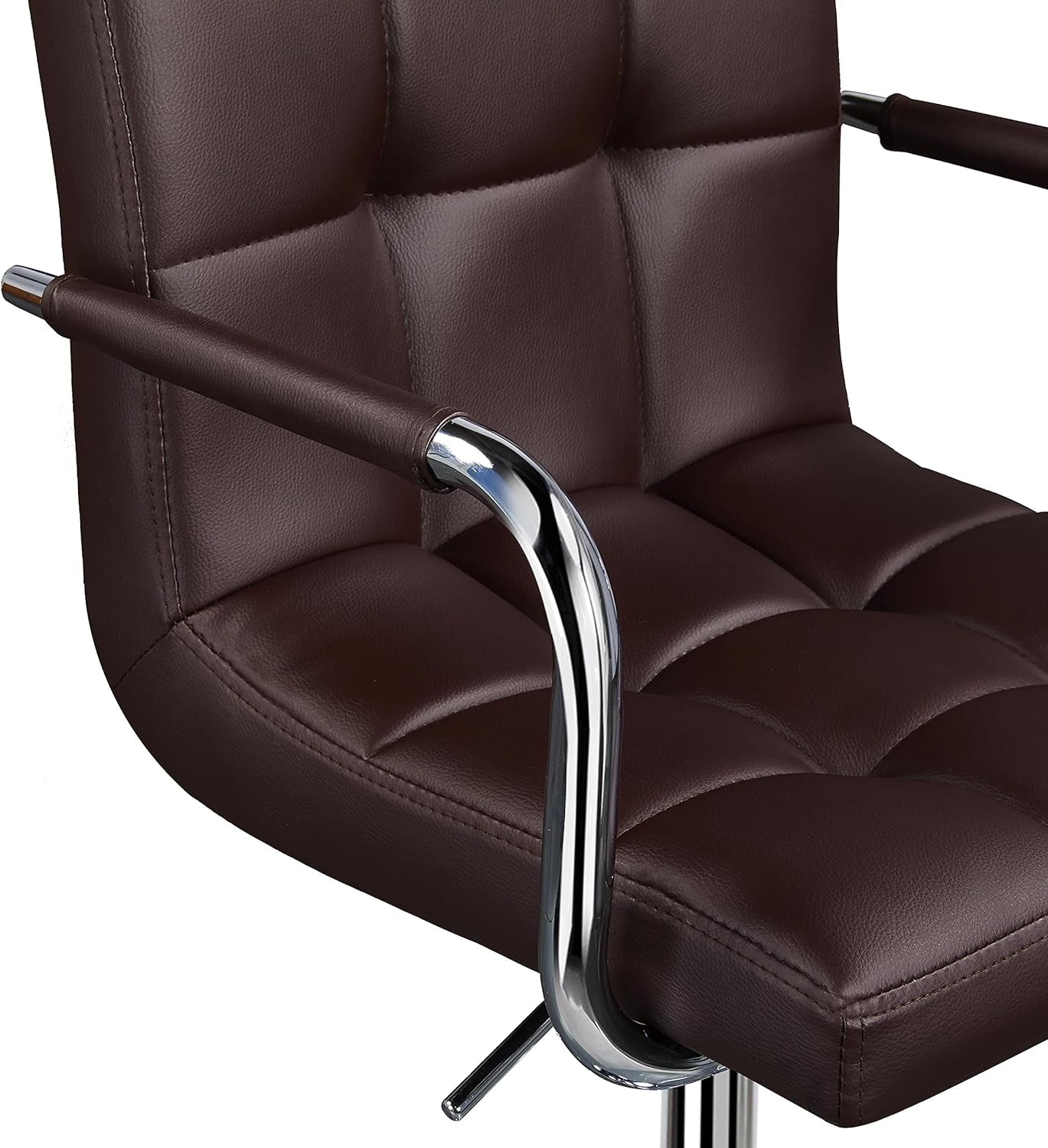 Tall Bar Stools Set of 2 Modern Square PU Leather Adjustable Barstools