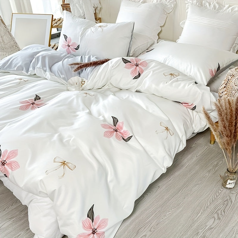 3Piece Pastoral Floral Duvet Cover Set for Bedroom