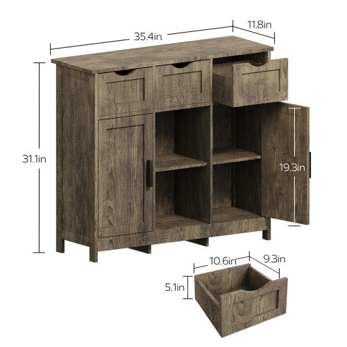 Storage Cabinets,Wooden Floor Cabinet,with Drawers And Shelves Storage