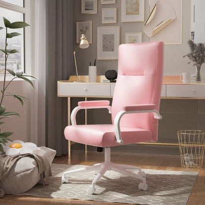 Executive Office Chair For Women And Adults White Leather High Back