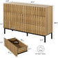 Fluted 6 Drawer Dresser with Metal Stand, Mid Century Modern