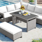 5-Piece Outdoor Patio Rattan Sofa Set, Sectional PE Wicker L-Shaped