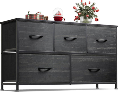 Dresser for Bedroom with 5 Drawers, Wide Chest of Drawers, Fabric