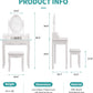 Wood Makeup Vanity Set with Mirror & Stool