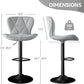 Bar Stools Set of 2,Counter Height Barstools with Backs Faux Leather