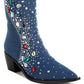 Starlit Multi Color Stones Embellished Boots