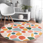 Abstract Round Rug, Decorative Living Room Carpet, Non Slip Circle