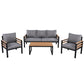 4-Piece Outdoor Furniture Sofa Set for 5 People with  Acacia Wood