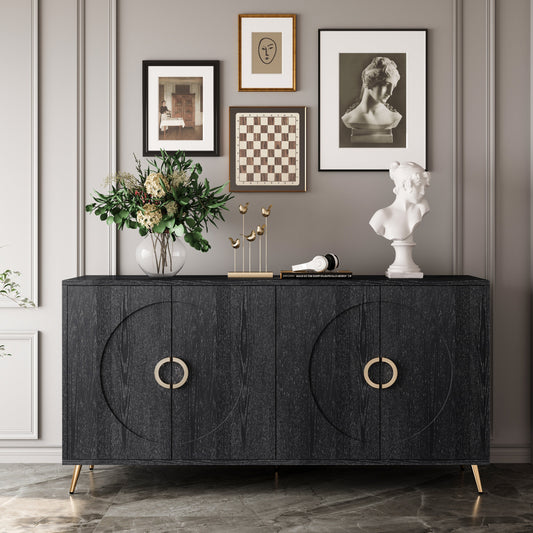 Modern Lacquered 4 Door Wooden Cabinet Sideboard Buffet Server Cabinet