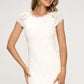 Elegant Cap Sleeve Lace Bodycon Dress with Scalloped Hem