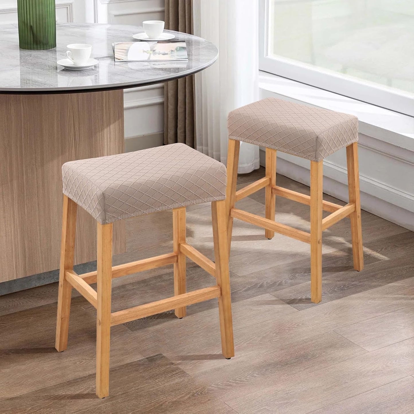 Stool Covers Rectangle - 2 Pack Stretch Waterproof Saddle Seat Cover