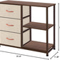 Rustic Brown Fabric Dresser, 4 Drawer Organizer Unit with 2 Shelves,