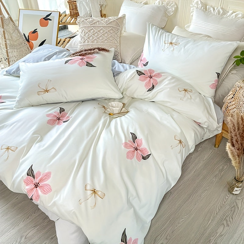 3Piece Pastoral Floral Duvet Cover Set for Bedroom