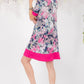 Celeste Full Size Floral Surplice Short Sleeve Dress with Pockets Plus