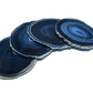 Agate Coasters with Silver Trim, Set of 4