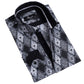 Black and White Mens Slim Fit Designer Dress Shirt - tailored Cotton