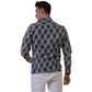 Black and White Mens Slim Fit Designer Dress Shirt - tailored Cotton