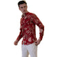 Dark Red Mens Slim Fit Designer Dress Shirt - tailored Cotton Shirts