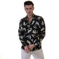 Black Floral Mens Slim Fit Designer Dress Shirt - tailored Cotton