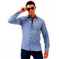 Sky Blue Luxury Men's Tailor Fit Button Up European Made Linen Shirts