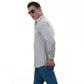 Light Gray Luxury Men's Tailor Fit Button Up European Made Linen